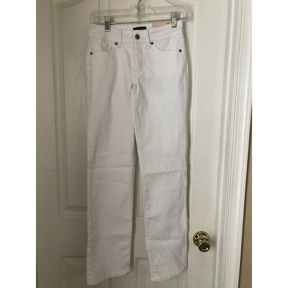 NYDJ Cool Embrace Size 00P White Jeans Straight Legs New W/ Tags